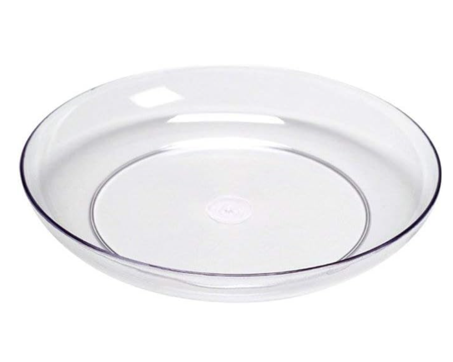 Plastic flower plate 9 inches Clear